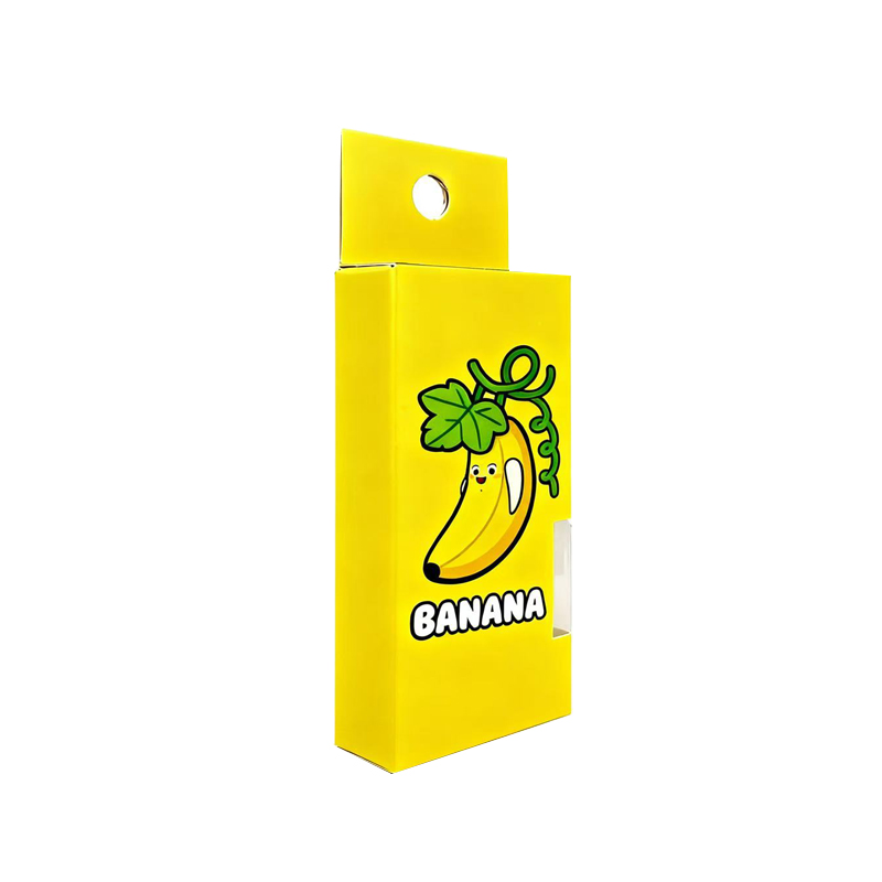Hang Tab Paper Box with Clear Window, Custom Printed Retail Packaging Box for Small Products