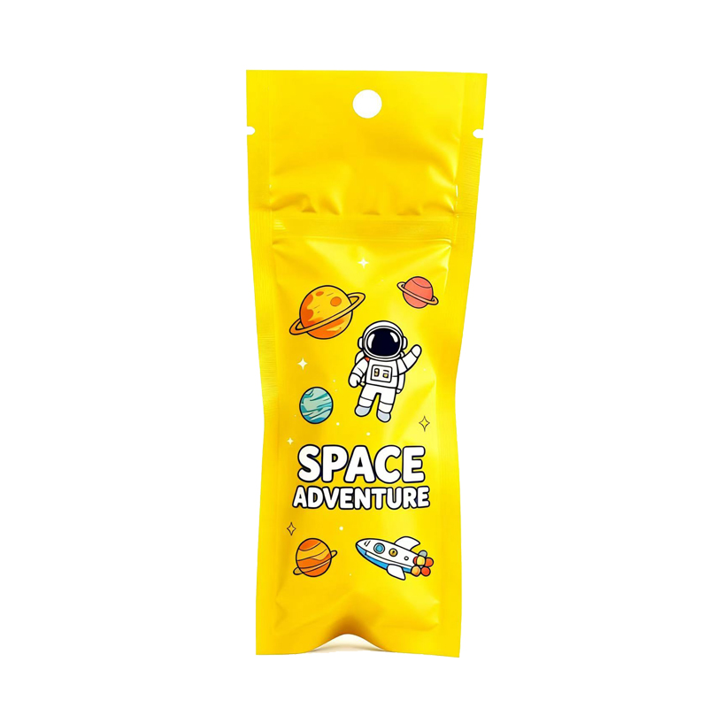 Black Zip Lock Pouch with Hang Hole, Long Narrow Stand Up Zipper Packaging Bag - Image 6
