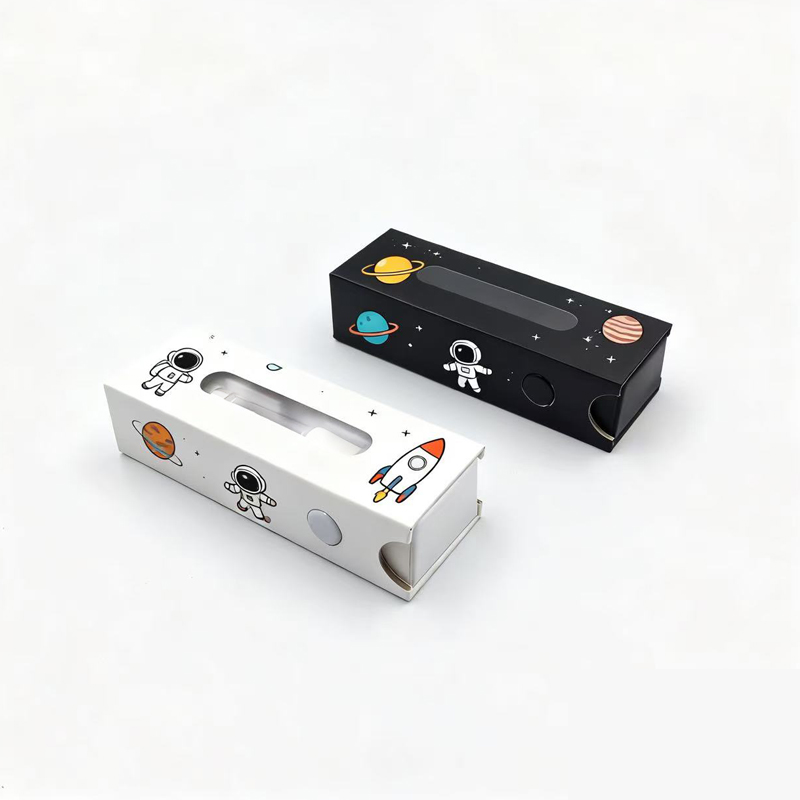 Custom Printed Paper Dispenser Box, Cartoon Astronaut Paper Box with Window for Straw / Wrapping / Cutlery Packaging
