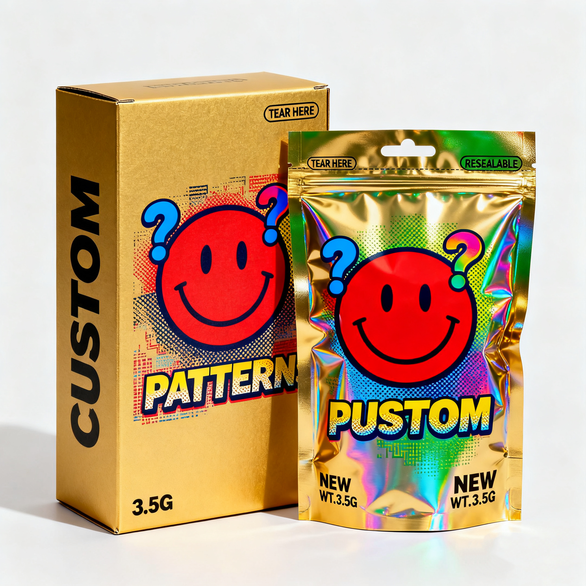 Alternative view of Custom Printed Stand Up Pouch with Zipper, Food Grade Resealable Plastic Stand Up Bag for Chocolate Snack Packaging