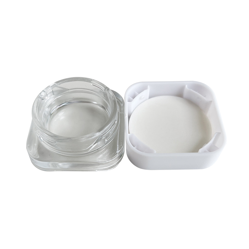 Square Clear Glass Cosmetic Jar with White Plastic Lid, Small Glass Jar for Cream Sample - Image 6