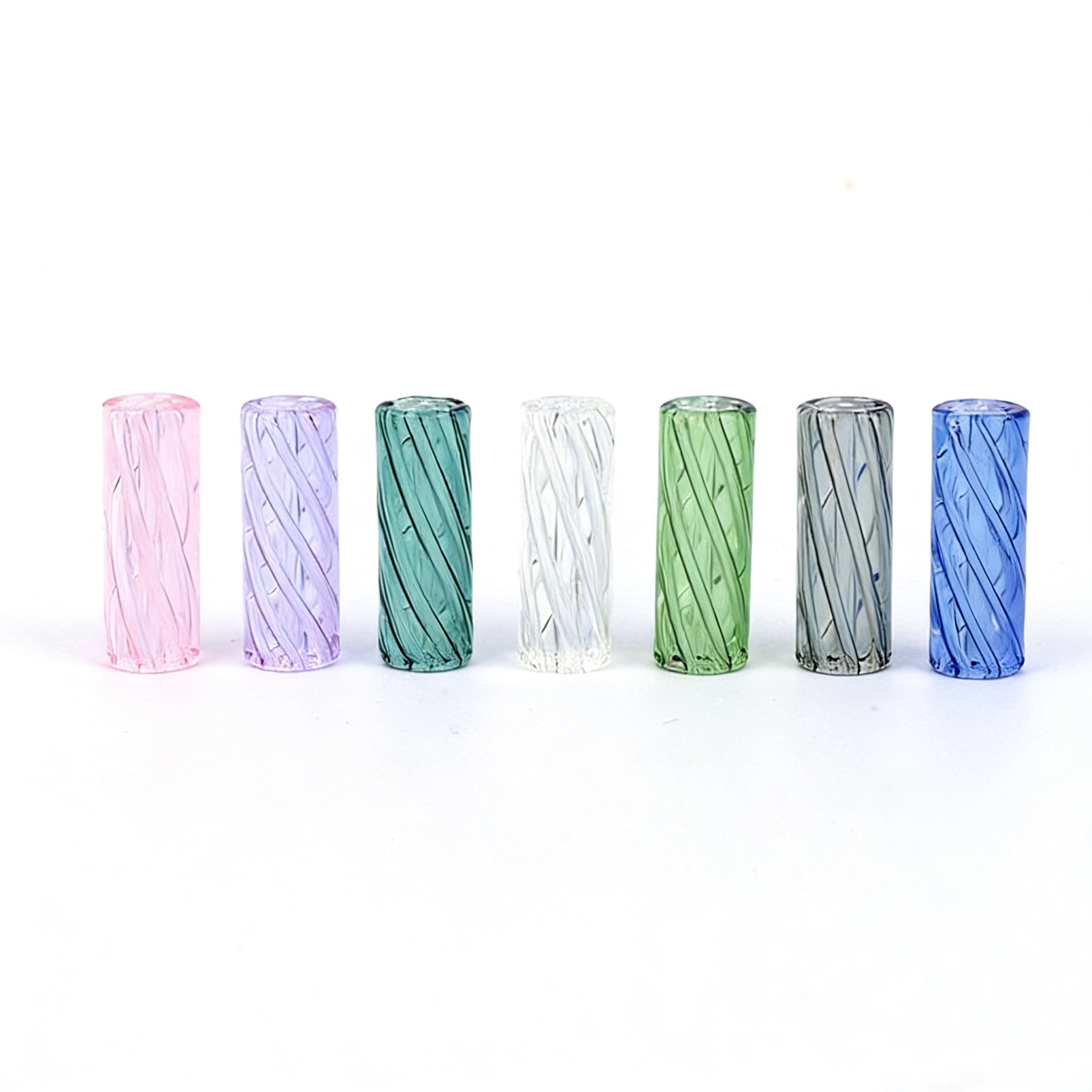 Alternative view of Twisted Spiral Glass Filter Tip, Multi-hole Borosilicate Glass Mouthpiece