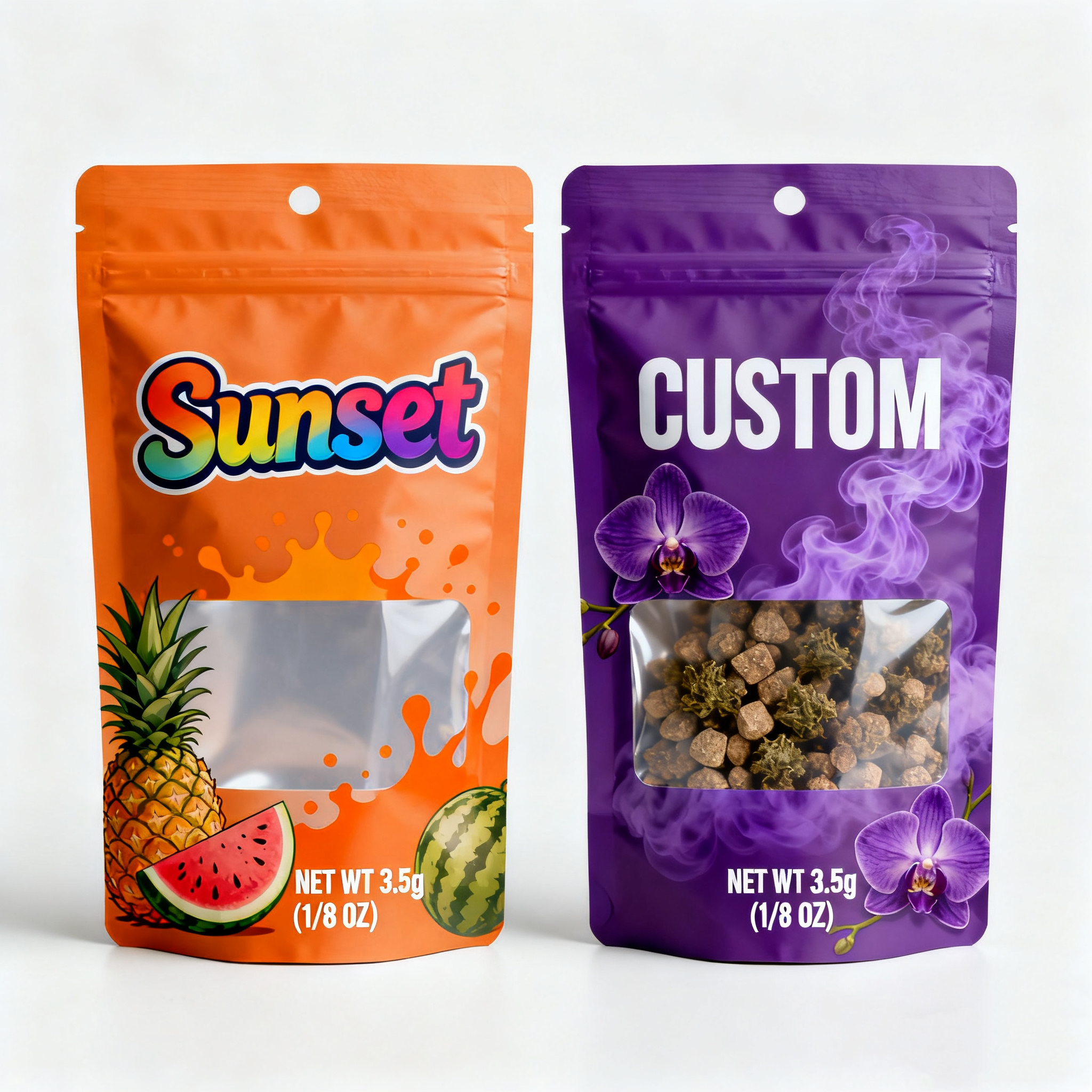 Custom Printed Stand Up Pouch with Zipper, Food Grade Resealable Plastic Stand Up Bag for Chocolate Snack Packaging - Image 4