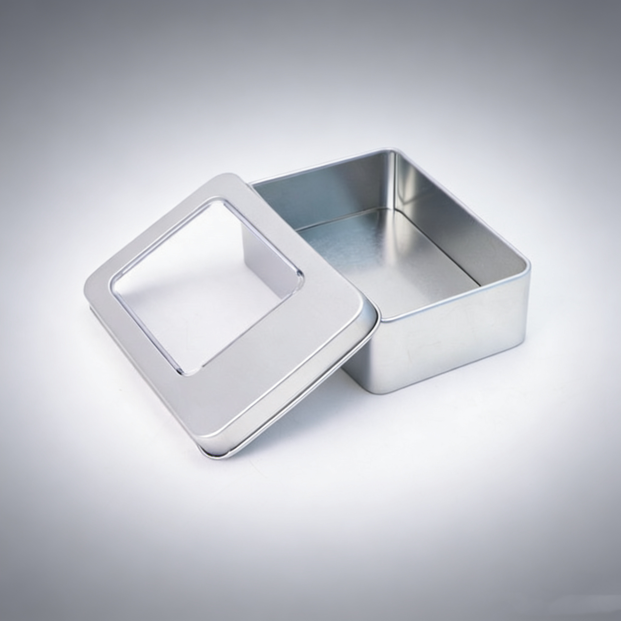 Alternative view of Hinged Rectangular Metal Tin Box, Blank Small Hinge Tin Container for Candy & Tool Storage