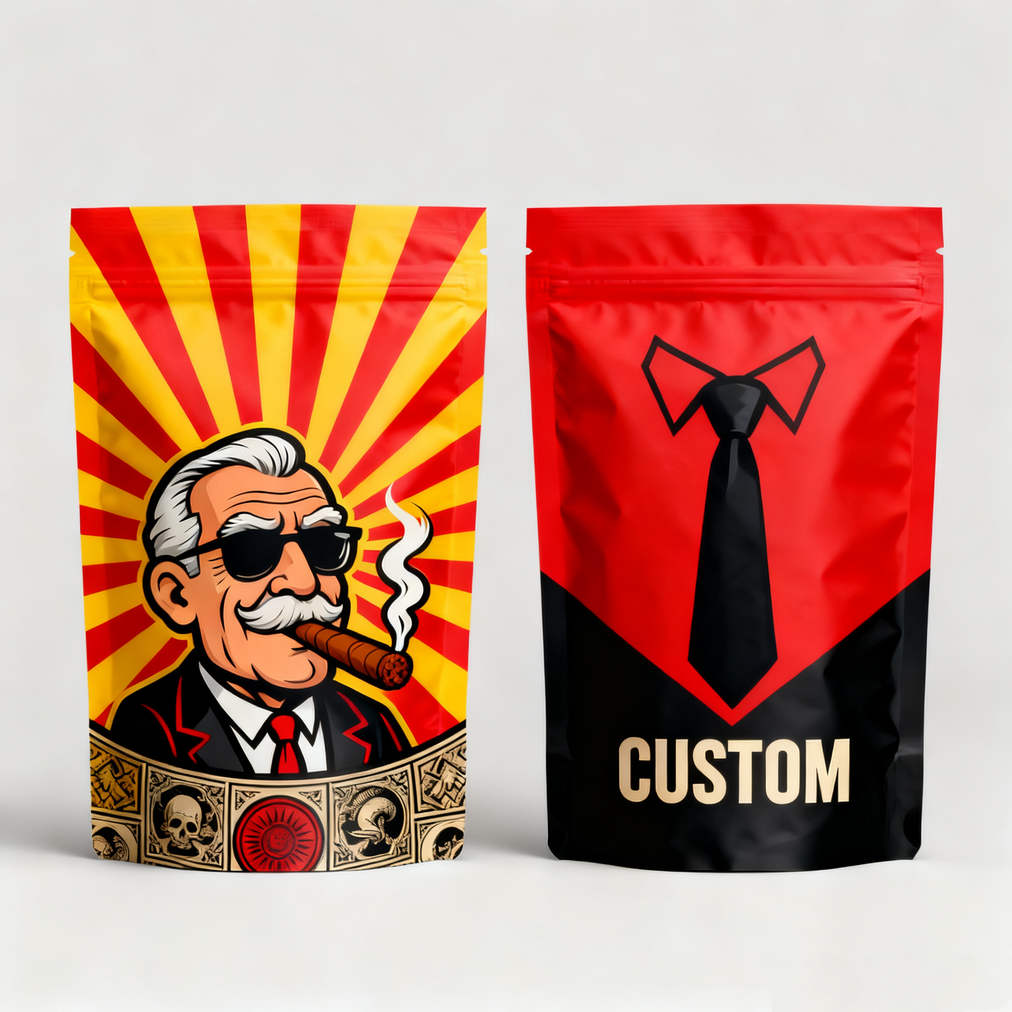 Custom Printed Stand Up Pouch with Zipper, Food Grade Resealable Plastic Stand Up Bag for Chocolate Snack Packaging - Image 5