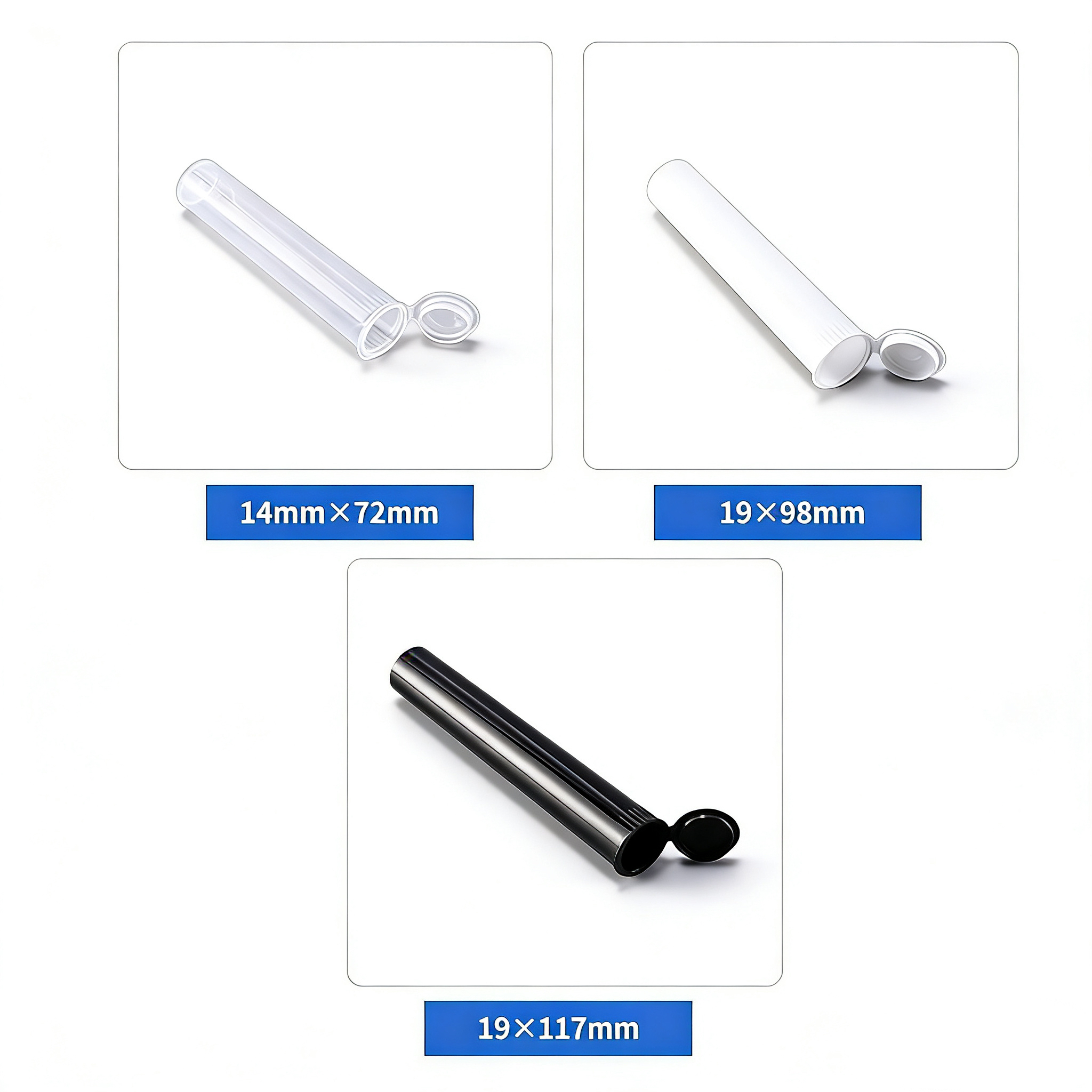 PP Plastic Pop Top Tubes with Flip Cap, Empty Cylinder Packaging Tubes
